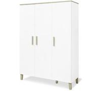 Pinolino Armoire Lumi Grande – 6 étagères, 3 portes, structure en bois véritable – Blanc