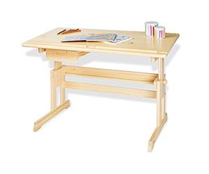Pinolino Bureau pour enfants "Lena", réglable en hauteur, laqué transparent, tiroir, L 109 cm, P 58 cm, H 57 à 70 cm