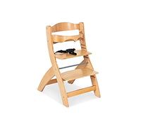 Pinolino Chaise évolutif 'Thilo', laquée clair; Massif :vernis transparent, L 46 cm, P 64 cm, H 79 cm, Assise et repose-pieds réglables en hauteur sur 5 positions, hauteur d'assise de 41 cm à 54 cm