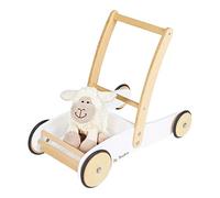Pinolino Chariot de marche "Uli", en bois, avec système de freinage, trotteur avec roues en bois caoutchoutées, pour enfants de 1 à 6 ans, blanc