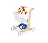 Pinolino Chariot de supermarché pour Enfants Erna, en Bois, Hauteur de la poignée de poussée 50 cm, Convient aux Enfants à partir de 3 Ans, Blanc