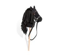 PINOLINO Cheval Spirit Noir en Peluche sur Tige en Bois pour Enfants à partir de 3 Ans, Jouet pour l'intérieur et l'extérieur, Cheval de Jeu Hobby Horsing avec Bride
