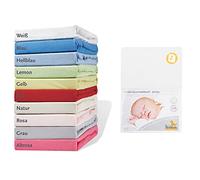 Pinolino - Drap-housse pour lit de bébé Jersey - Pack de 2 - Blanc