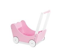 PINOLINO Ensemble Complet de 4 Landau pour poupées Jasmin avec Parure de lit, Roues caoutchoutées, MDF, pour Enfants à partir de 3 Ans, idéal comme Cadeau, Rose