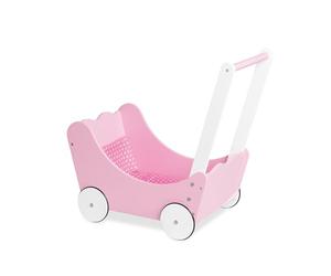 PINOLINO Ensemble Complet de 4 Landau pour poupées Jasmin avec Parure de lit, Roues caoutchoutées, MDF, pour Enfants à partir de 3 Ans, idéal comme Cadeau, Rose