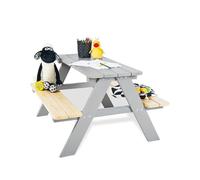 Pinolino Ensemble de Table et bancs 'Nicki pour 4', Gris, Massif: Bois de conifères, lasure Grise et Claire, pour Enfants à partir de 2 Ans