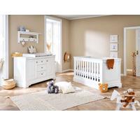 Pinolino Emilia Ensemble 2 pièces pour chambre d'enfant avec lit d'enfant et commode à langer extra-large en MDF Blanc mat