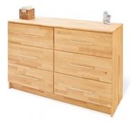 Pinolino 092174 x 2 pièces Lit Bébé et ultra large commode avec table à langer, hêtre massif, huilé, 140 x 70 cm