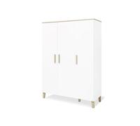 Pinolino Armoire Lumi Grande – 6 étagères, 3 portes, structure en bois véritable – Blanc