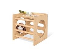 PINOLINO Kari Cube d'escalade en Bois Naturel inspiré du Pikler Jouet de motricité Polyvalent Charge maximale 50 kg Naturel