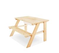 PINOLINO Knut Table de jeu pour enfant avec banc, table d'activité en bois, table de bricolage pour enfants, avec bac en plastique de 6 l, dimensions 88 x 68 x 50 cm