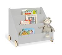 Pinolino – Bibliothèque pour enfants 'Lasse' – à roulettes – Gris