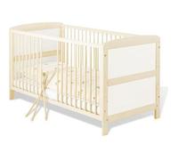 Lit de bébé, lit d'enfant Florian, avec barreaux et sommier à Lattes Amovibles, Transformable en lit Junior, en Bois, L 145 cm, l 76 cm, H 83 cm