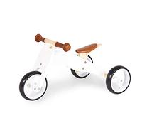 Pinolino Mini-draisienne 3 Roues 'Charlie', Blanc/Naturel, laqué Blanc et Transparent, Transformation en Trike, Chopper ou vélo d'exercice, Selle réglable en Hauteur, pour Enfants à partir de 1,5 Ans