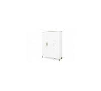Pinolino Armoire Lumi Grande – 6 étagères, 3 portes, structure en bois véritable – Blanc