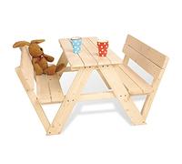 Pinolino Table de pique-nique enfant Nicki pour 4 bois, bancs à dossier