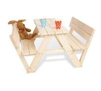 Pinolino Table de pique-nique enfant Nicki pour 4 bois, bancs à dossier