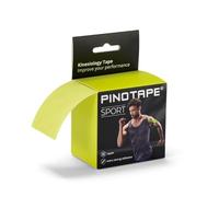 PINOTAPE Bande de kinésiologie de sport - Adhérence extra forte - Rayon imperméable - Sans latex - 5 m x 5 cm - Jaune fluo