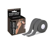 Pinotape Bande de kinésiologie pour les mains - Gris foncé - 2 x 5 m x 2,5 cm - Maintien extra fort - Sans latex - Très bonne tolérance cutanée (1 paquet de 2 bandes chacune)