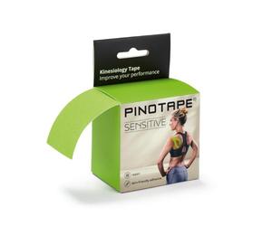 Pinotape Sport - Bande de kinésiologie imperméable - Sans latex - Forte adhérence - 5 cm x 5 m - Pour peaux sensibles - Vert citron clair - 1 bande = 5 m