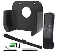 Pinowu Support mural avec coque de télécommande compatible avec Apple TV4 4K - Pinowu TV Mount et étui de protection à distance Siri pour Apple TV 4/4K [4e génération] (Noir)