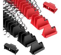PINOZE Lot de 42 organiseurs de clés modulaires magnétiques pour tiroirs à outils - Noir et rouge - Porte-clés avec étiquettes métriques et SAE, support de rangement magnétique personnalisable pour