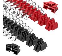 PINOZE Lot de 48 organiseurs de clés modulaires magnétiques pour tiroirs à outils - Noir et rouge - Porte-clés avec étiquettes métriques et SAE, support de rangement magnétique personnalisable pour