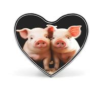 Pin's à boutons personnalisés, motif cochons mignons, chapeaux, sacs, épinglettes, épinglette en forme de cœur, forme d'amour, métal, sans pierre précieuse, Love form, Métal, Pas de gemme