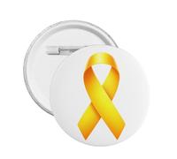 Pin's à boutons ronds avec ruban jaune, M, Plastique