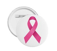 Pin's à boutons ronds en forme de ruban rose pour la sensibilisation au cancer du sein, Small, Plastique