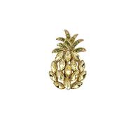 Pin's à chapeau en forme d'ananas avec détails en pierre verte et citron vert, Standard, Émail, Sans pierre précieuse