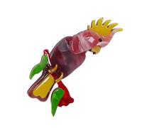 Pin's à la mode sophistiquée en forme de perroquet avec des motifs d'huile qui coule - Accessoire contrasté pour les fournitures de fête, les costumes - Broche d'animal adorable, taille unique, Comme