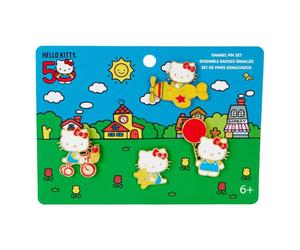 Pins Ã©maillÃ©s Loungefly Hello Kitty by Loungefly 50th Anniversary (x4) Multicolore 3 cm