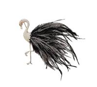Pin's à revers léger pour veste en plumes de flamant rose unique avec pierres de zircon accessoires de mode flamant rose, フリーサイズ