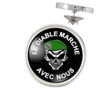 Pin's Argenté 20mm Legion Etrangère 2e REP Le Diable Marche avec Nous French Foreign Legion Pins Bouton Epinglette