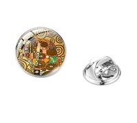 Pin's Art moderne Gustav Klimt Kiss - Peinture à l'huile - Dôme en verre - Accessoires de banquet de mariage, Verre