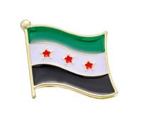 Pin's artistique tendance en forme de drapeau de la Syrie - Texture en alliage - Convient pour un usage quotidien ou des cadeaux spéciaux - Broche géométrique, taille unique, Comme décrit