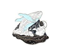 Pin's Baleine Et Astronaute - Animaux - qualité de finition - Epingle - Broche - Badge - PINS ANIMAUX et NATURE
