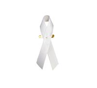 Pin's Broche Ruban Blanc en Tissu sur Une épingle. Ruban Contre la Violence Faites aux Femmes