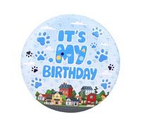 Pin's C'est Mon Anniversaire, 5,8cm Mignon Bleu Patte de Chien Badge Anniversaire Bouton pour Fête Accessoire de Vêtement Imprimé