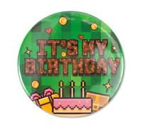 Pin's C'est Mon Anniversaire, 5,8cm Style Pixel Thème Jeu Badge pour Garçons Enfants Fête d'Anniversaire Décoration de Célébration