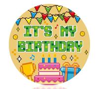 Pin's c'Est Mon Anniversaire, 5,8cm Thème Pixel Badge Joyeux Anniversaire pour Garçons et Filles Cadeaux et Décorations de Fête Amusants