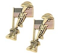 Pin's commémoratif soldat avec gravure détaillée sur métal, accessoire armé pour collectionneurs et collectionneurs patriotiques, One Size, Comme décrit