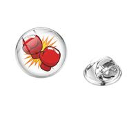 Pin's créatif en forme de gant de boxe avec cabochon en verre pour photos et sports, Métal