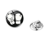 Pin's créatif en forme de gant de boxe avec impression de dessin animé, simple art, photo, cabochon en verre, pour gym, sport, boxe, sac de club, Bronze, verre, métal