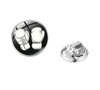 Pin's créatif en forme de gant de boxe avec impression de dessin animé, simple art, photo, cabochon en verre, pour gym, sport, boxe, sac de club, Métal