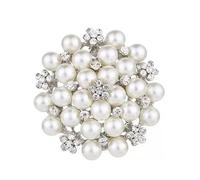 Pins de broche de fleur délicate pour les femmes élégante cristal strass perle floral lapel pin pour mariage bal bijoux accessoires (03)