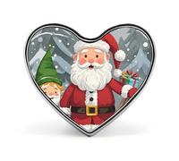 Pin's de Noël traditionnel en alliage d'aluminium personnalisé en forme de cœur - Mini broche classique pour sacs à dos, chapeaux, costumes, vestes