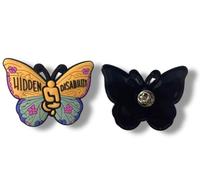 Pin's de sensibilisation visuelle en forme de papillon pour handicap caché, Small, Silicone PVC