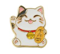 Pin's doré Maneki Neko Noir - Chance et Bonheur